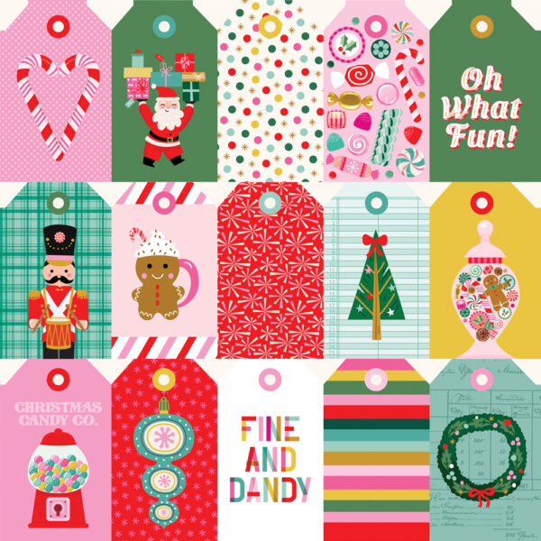 Simple Stories Hard Candy Christmas 12X12 Tag Elements
