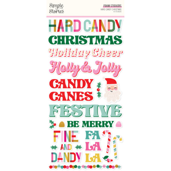 Simple Stories Hard Candy Christmas Foam Stickers