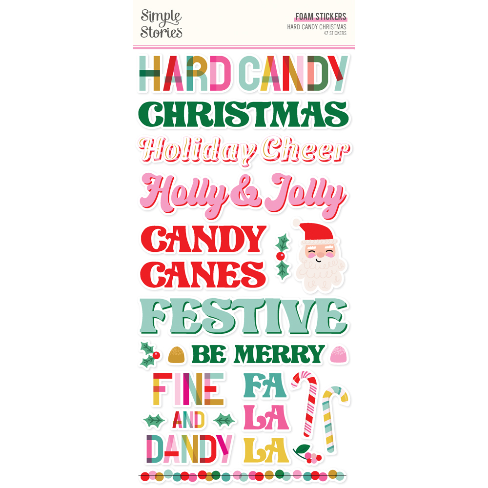 Simple Stories Hard Candy Christmas Foam Stickers