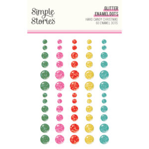 Simple Stories Hard Candy Christmas Glitter Enamel Dots
