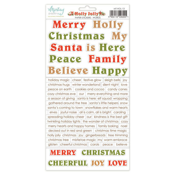 Mintay Holly Jolly 6 X 12 Stickers Words
