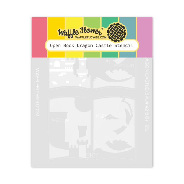 Waffle Flower Stencil Open Book Dragon Castle