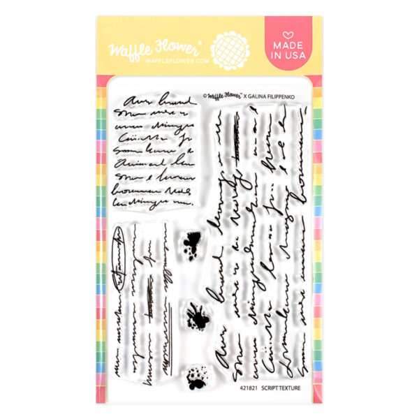 Waffle Flower Stamp Script Texture