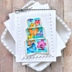 Waffle Flower Stencil Open Book Trio Butterfly