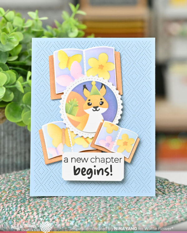 Waffle Flower Stencil Open Book Trio Butterfly