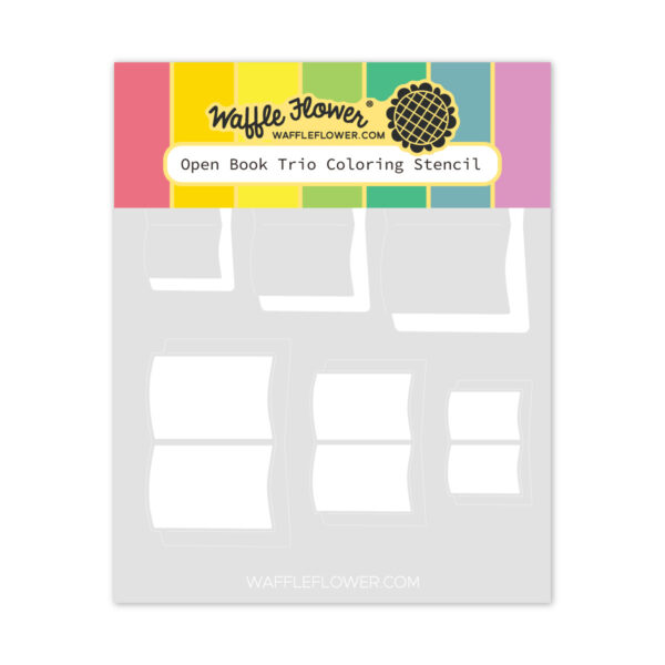 Waffle Flower Stencil Open Book Trio Coloring