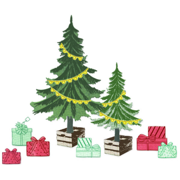 Sizzix 49&M Clear Stamps Set 17PK w/15PK Framelits Trees and Trinkets By 49 and Market