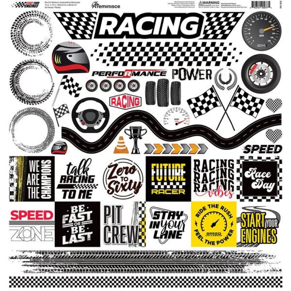 Reminisce Start Your Engines 12X12 Sticker
