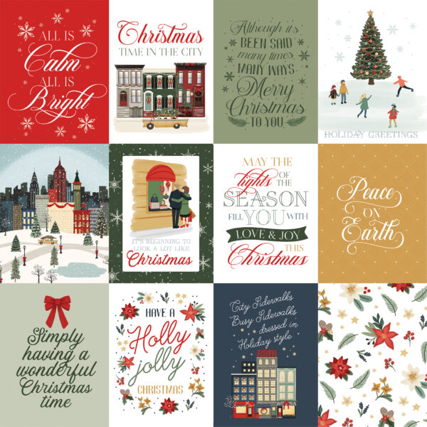 CB Christmas in the City 12X12 3X4 Journaling Cards
