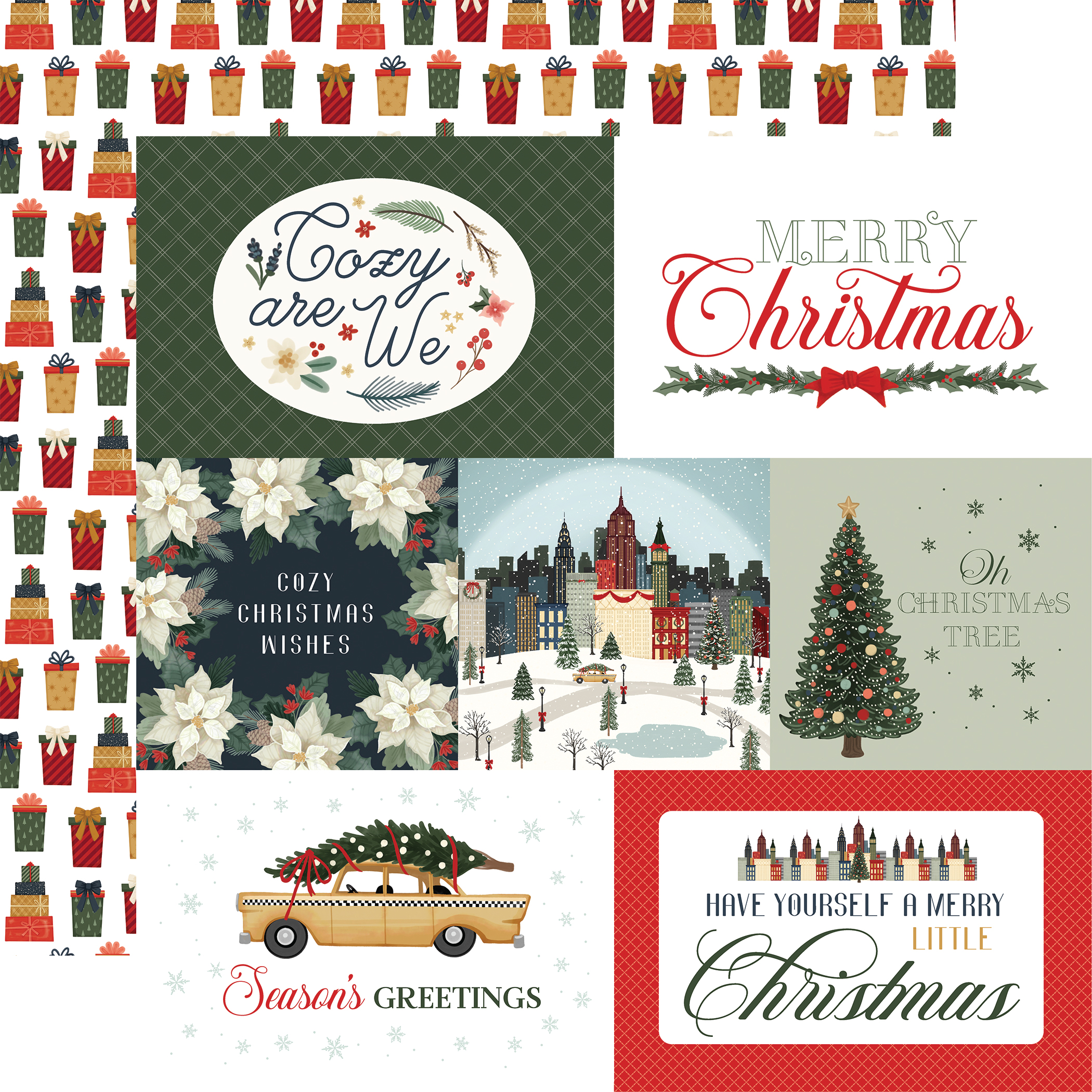 CB Christmas in the City 12X12 6X4 Journaling Cards