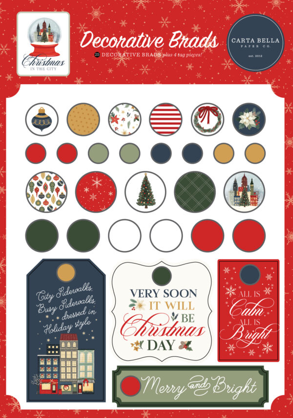 CB Christmas in the City Decorative Brads
