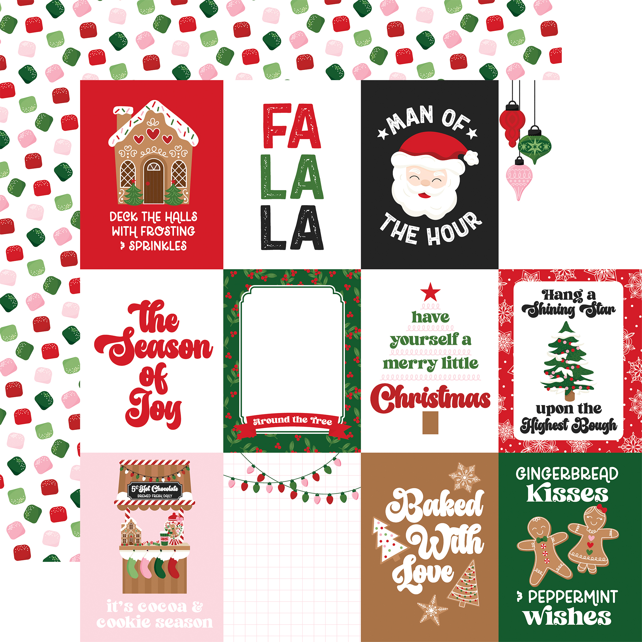 CB Santa's Christmas Delivery 12X12 3X4 Journaling Cards