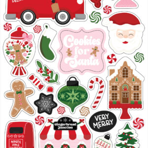 CB Santa's Christmas Delivery 6X13 Chipboard Accents