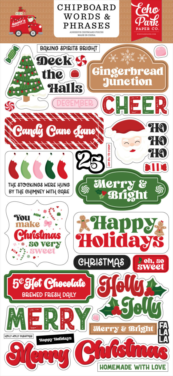 CB Santa’s Christmas Delivery 6X13 Chipboard Word & Phrases CB Santa's Christmas Delivery 6X13 Chipboard Word & Phrases