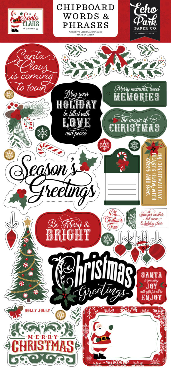 Ep Santa Claus 6X13 Chipboard Word & Phrases