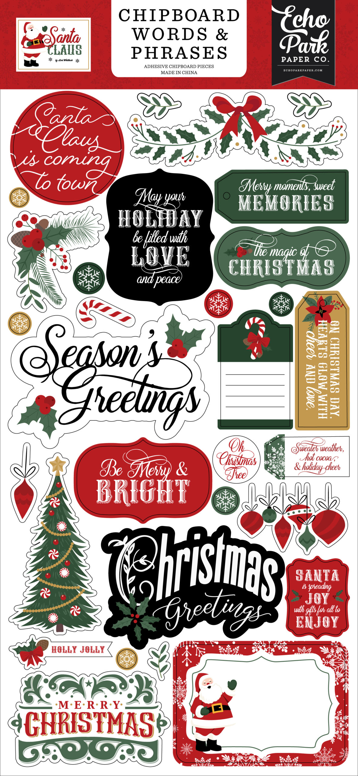 Ep Santa Claus 6X13 Chipboard Word & Phrases