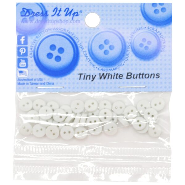DRESS IT UP TINY WHITE BUTTONS