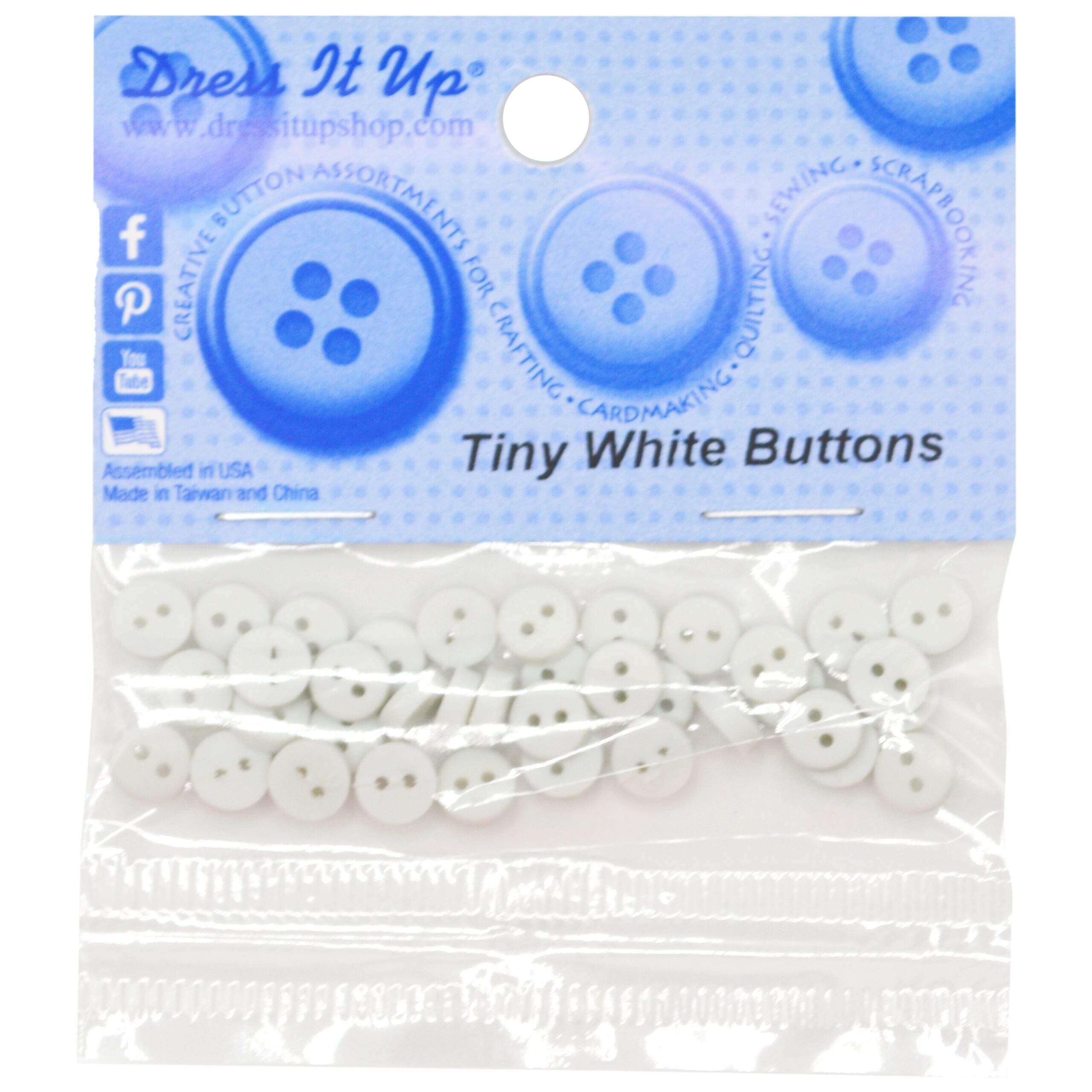 DRESS IT UP TINY WHITE BUTTONS