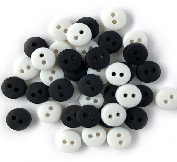 BUTTONS GALORE & MORE TINY BLACK & WHITE BUTTONS