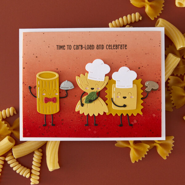Spellbinders Pasta Friends Etched Dies From the Buon Appetito Collection
