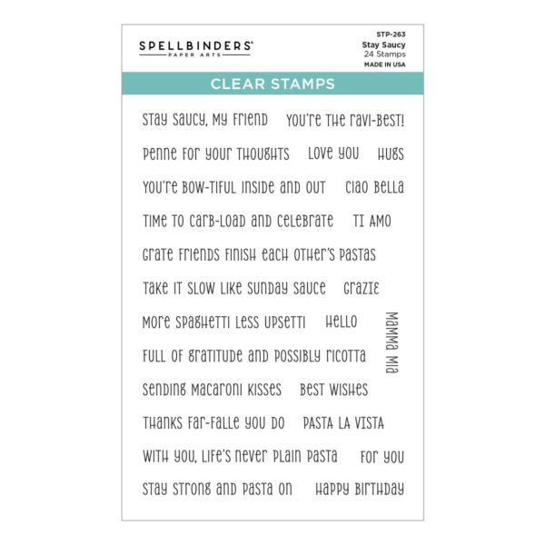 Spellbinders Stay Saucy Clear Stamp Set From the Buon Appetito Collection