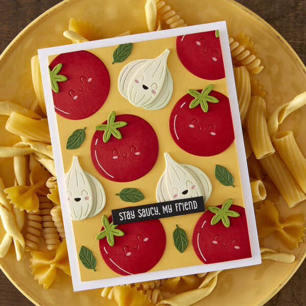 Spellbinders Stay Saucy Clear Stamp Set From the Buon Appetito Collection