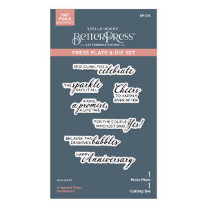 Spellbinders A Special Toast Sentiments Betterpress Plate & Die Set From the Happier Hour Collection