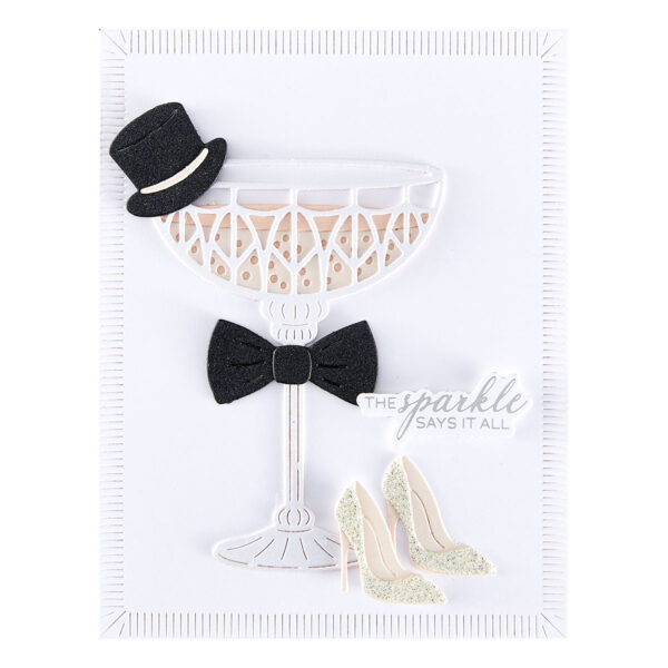 Spellbinders A Special Toast Sentiments Betterpress Plate & Die Set From the Happier Hour Collection