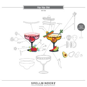 Spellbinders Sip Sip Ole' Etched Dies From the Happier Hour Collection