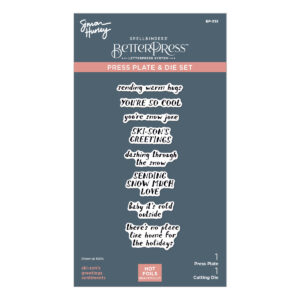 Spellbinders Ski-son's Greetings Sentiments Betterpress Plate & Die Set From the Ski-son's Greetings Collection By Simon Hurley