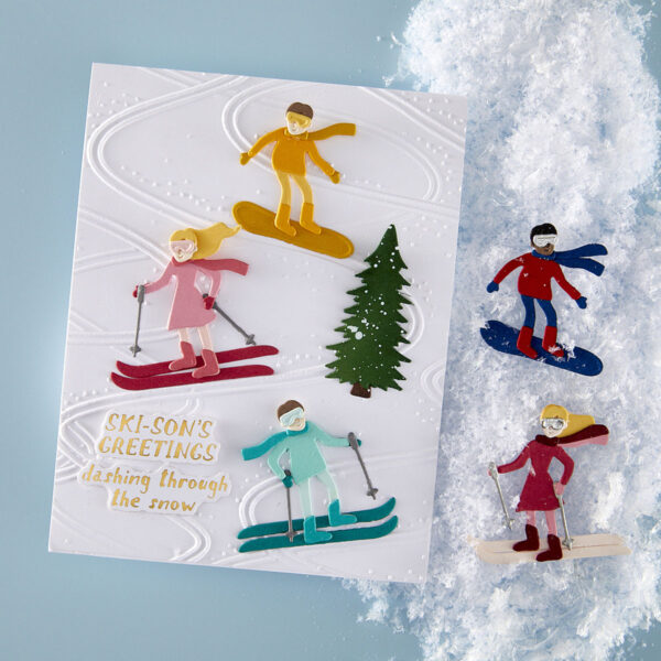 Spellbinders Hit the Slopes Etched Dies From the Ski-son's Greetings Collection By Simon Hurley
