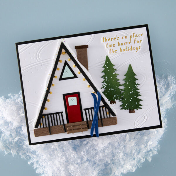 Spellbinders Ski Lodge Etched Dies From the Ski-son's Greetings Collection By Simon Hurley