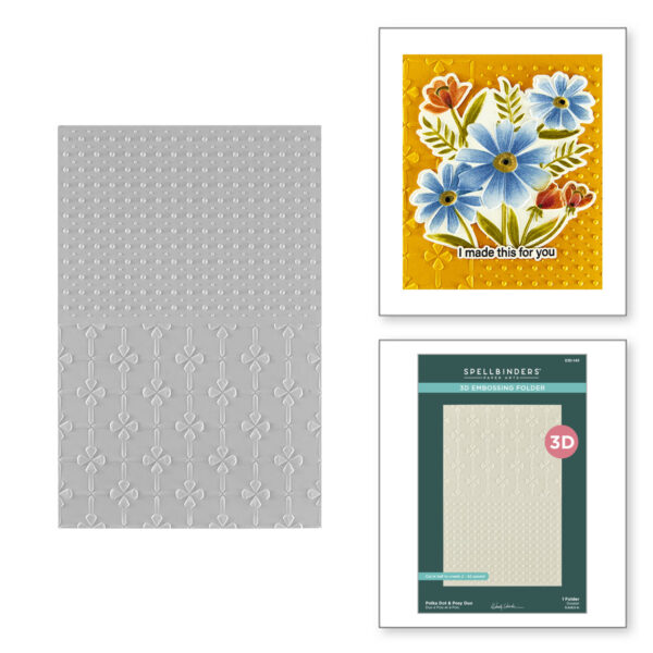 Spellbinders Polka Dot & Posy Duo 3D Embossing Folder From the Tabbed Classics Collection By Wendy Vecchi
