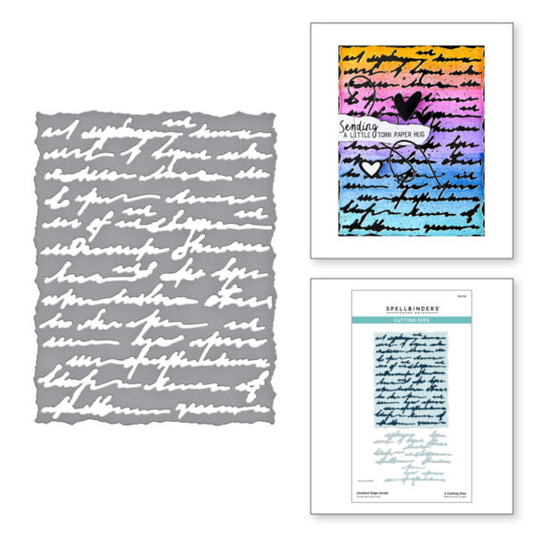 Spellbinders Deckled Edge Script Etched Dies From the Beautifully Imperfect Collection