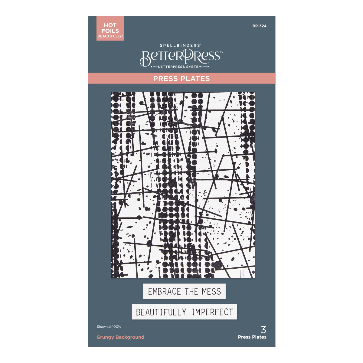 Spellbinders Grungy Background Press Plates From the Beautifully Imperfect Collection