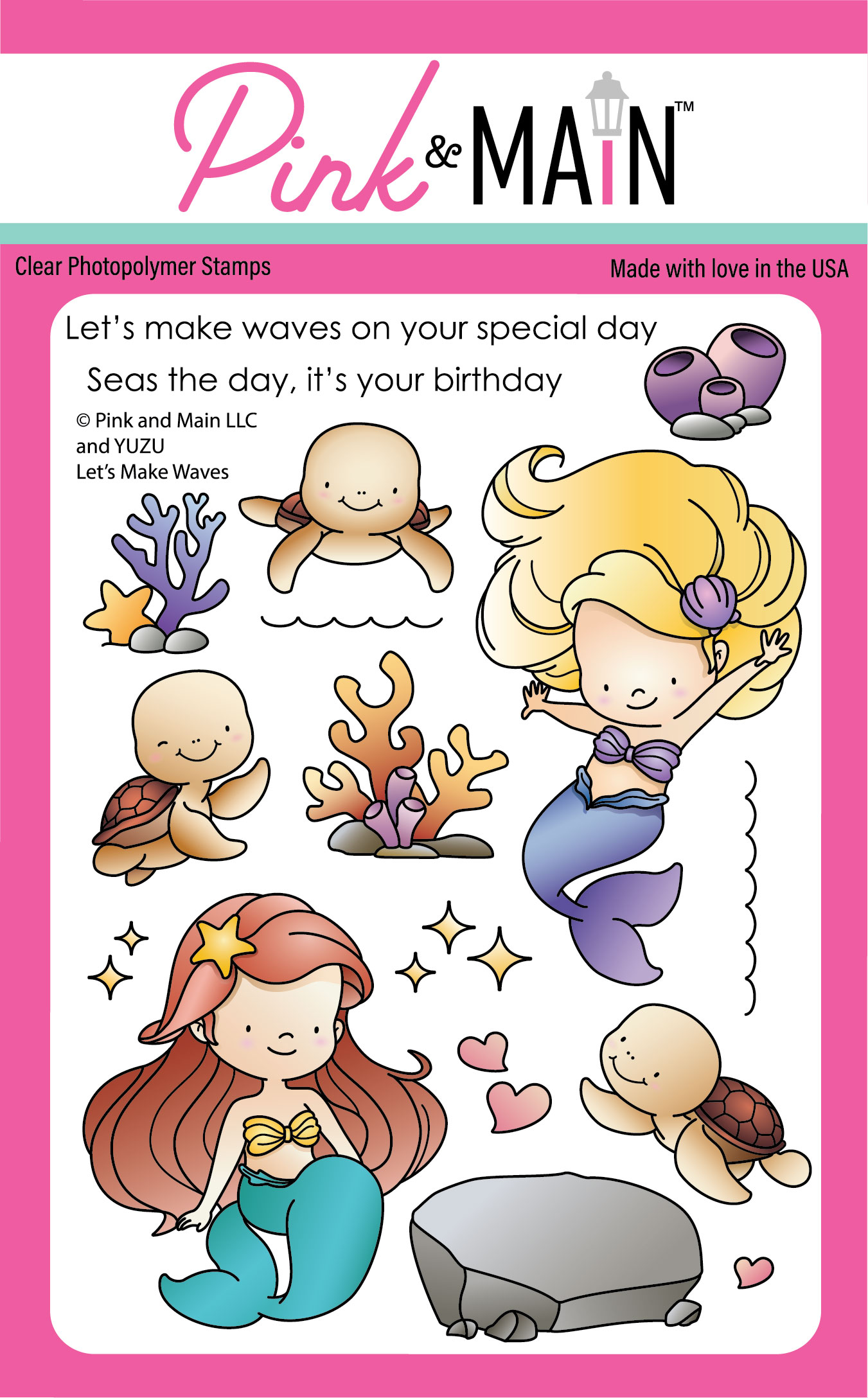 Pink & Main Stamp Let's Make Waves