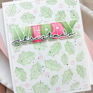 Waffle Flower Die & Stencil Overlapping Merry