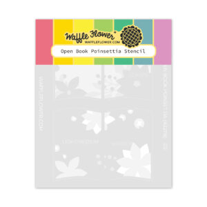 Waffle Flower Stencil Open Book Poinsettia