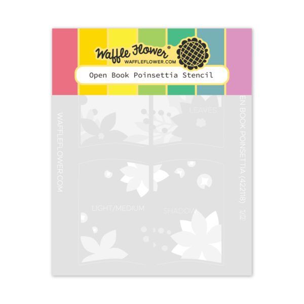 Waffle Flower Stencil Open Book Poinsettia