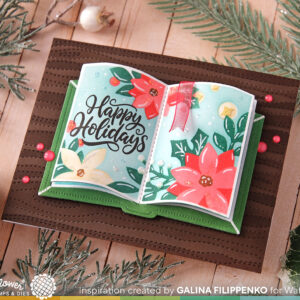 Waffle Flower Stencil Open Book Poinsettia