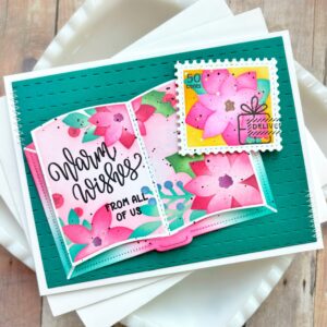 Waffle Flower Stencil Open Book Poinsettia