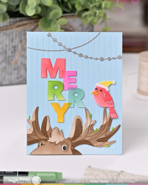 Waffle Flower Die & Stemcil Holiday Moose