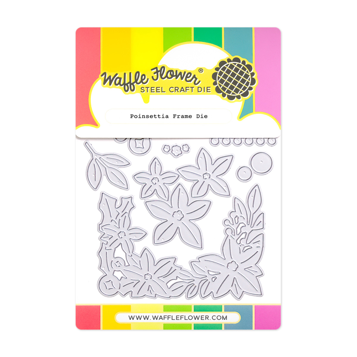 Waffle Flower Die Poinsettia Frame