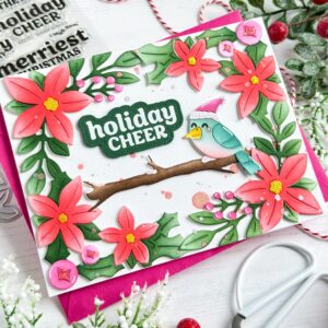 Waffle Flower Die Poinsettia Frame