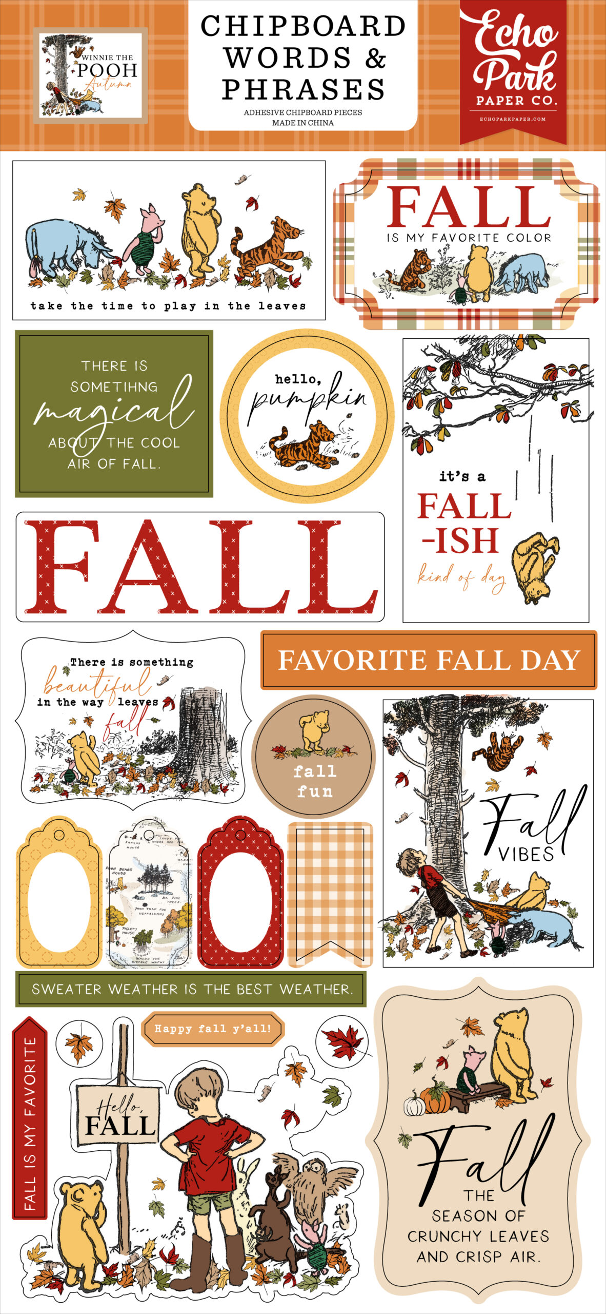 Echo Park WTP Autumn Chipboard Word & Phrases