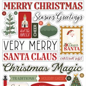 Carta Bella Christmas Village Chipboard Words & Phrases