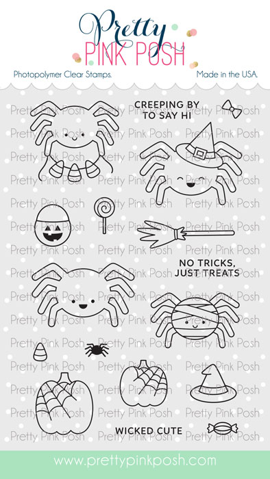 PRETTY PINK POSH STAMP SPIDER FRIENDS