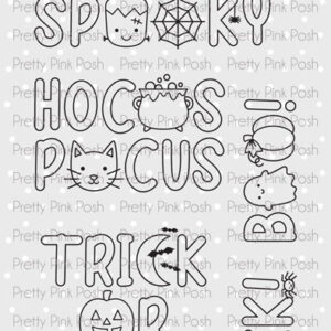 PRETTY PINK POSH STAMP HALLOWEEN WORD SCENES