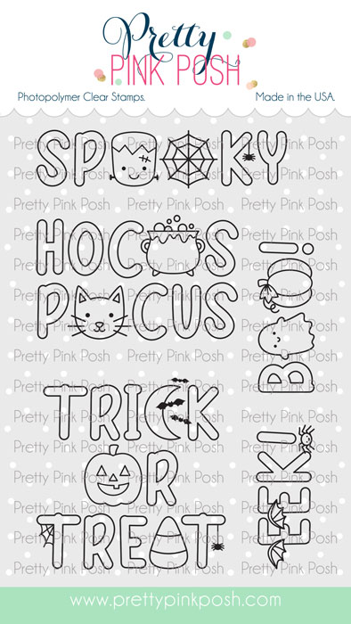 PRETTY PINK POSH STAMP HALLOWEEN WORD SCENES