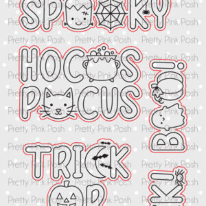 PRETTY PINK POSH DIE HALLOWEEN WORD SCENES